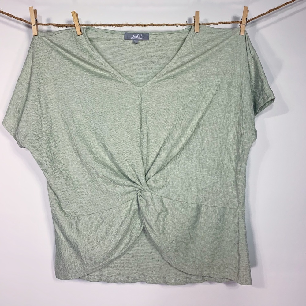 Front-Tie Top Marled By Reunited Clothing